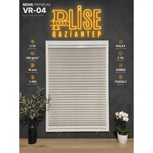 Plise Perde Gaziantep Nova Premium Plise Perde VR-04 Açık Gri Vidalı Montaj Cam Balkon ve Pencere Perdesi Ölçüye Özel %70 Kapatma Güneşlik