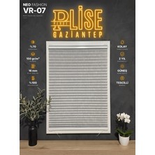 Plise Perde Gaziantep Neo Fashion Plise Perde VR-07 Gri Vidalı Montaj Cam Balkon ve Pencere Perdesi Ölçüye Özel %70 Kapatma 150 gr Kumaş