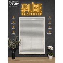 Plise Perde Gaziantep Nano Clean Plise Perde VR-02 Açık Gri Kancalı Delmeden Montaj Cam Balkon ve Pencere Perdesi Ölçüye Özel Leke Tutmaz Kumaş