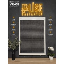 Plise Perde Gaziantep Neo Fashion Plise Perde VR-08 Kahverengi Kancalı Delmeden Cam Balkon ve Pencere Perdesi Ölçüye Özel %70 Kapatma 150 gr Kumaş