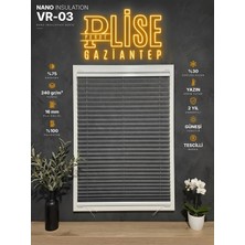 Plise Perde Gaziantep Nano Insulation Plise Perde VR-03 Antrasit Kancalı Delmeden Cam Balkon ve Pencere Perdesi Ölçüye Özel Isı Kesici %75 Kapatma