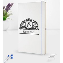 BK Gift Kişiye Özel Isimli Beyaz Termo Deri Defter 16X24CM Model 13