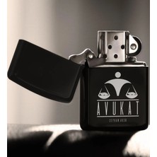 BK Gift Kişiye Özel Mesleki Avukat Benzinli Siyah Metal Çakmak - 8