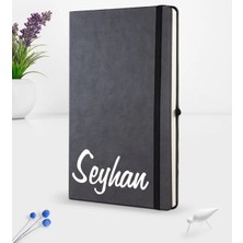 BK Gift Kişiye Özel El Yazısı Tasarımlı Siyah Termo Deri Defter 16X24CM Model 2