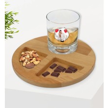 BK Gift Kişiye Özel Isimli Fotoğraflı Viski Bardağı ve Doğal Masif Ahşap Yuvarlak Sunum Tabağı Çerezlik Hediye Seti-26