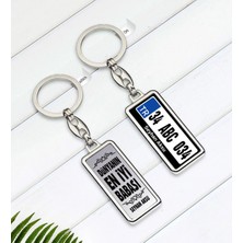 BK Gift Kişiye Özel Plakalı Dünyanın En Iyi Babası Tasarımlı Çift Taraflı Metal Krom Anahtarlık-6