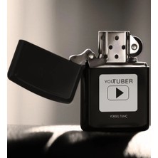 BK Gift Kişiye Özel Mesleki Youtuber Benzinli Siyah Metal Çakmak
