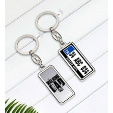 BK Gift Kişiye Özel Plakalı The Walking Dad Çift Taraflı Metal Krom Anahtarlık-2