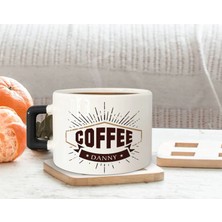 Bk Gift Kişiye Özel Isimli Siyah Kulplu Çay & Kahve Fincanı-25, Arkadaşa Hediye, Sevgiliye Hediye