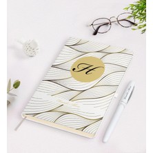 BK Gift Kişiye Özel Baş Harf Isim Tasarımlı Beyaz Defter Kalem Seti-3