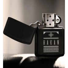 BK Gift Kişiye Özel Isimli Benzinli Siyah Metal Çakmak - 26
