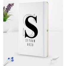 BK Gift Kişiye Özel Isimli Beyaz Termo Deri Defter 16X24CM Model 34