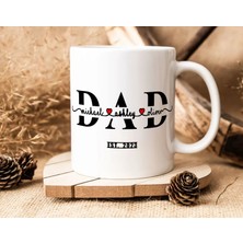 Bk Gift Kişiye Özel Isimli Tarihli Babalar Günü Temalı Beyaz Kupa Bardak-1, Babalar Günü Hediyesi, Babaya Hediye