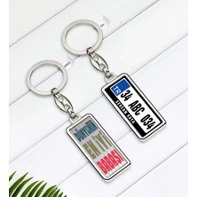 BK Gift Kişiye Özel Plakalı Dünyanın En Iyi Babası Çift Taraflı Metal Krom Anahtarlık-1