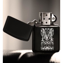 BK Gift Kişiye Özel M Harfli Benzinli Siyah Metal Çakmak (Model 2)
