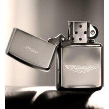 BK Gift Kişiye Özel Aston Martin Benzinli Gümüş Gri Metal Çakmak