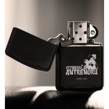 BK Gift Kişiye Özel Mesleki Fitness Antrenörü Benzinli Siyah Metal Çakmak - 2