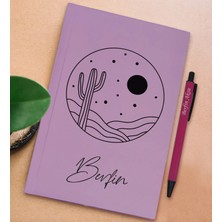 Bk Gift Kişiye Özel Isimli Lila Sert Kapaklı Defter ve Tükenmez Kalem Seti, Arkadaşa Hediye, Yeni Iş Hediyesi, Doğum Günü Hediyesi-2