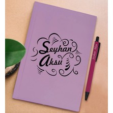 Bk Gift Kişiye Özel Isimli Lila Sert Kapaklı Defter ve Tükenmez Kalem Seti, Arkadaşa Hediye, Yeni Iş Hediyesi, Doğum Günü Hediyesi-17