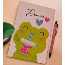 Bk Gift Kişiye Özel Isimli Pudra Pembesi Sert Kapaklı Defter ve Tükenmez Kalem Seti, Arkadaşa Hediye, Yeni Iş Hediyesi, Doğum Günü Hediyesi-7