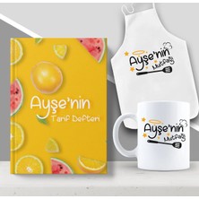 BK Gift Kişiye Özel Isimli Mutfak Önlüğü Kupa ve Yemek Tarif Defteri Hediye Seti-13