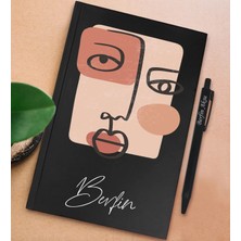 Bk Gift Kişiye Özel Isimli Siyah Sert Kapaklı Defter ve Tükenmez Kalem Seti, Arkadaşa Hediye, Yeni Iş Hediyesi, Doğum Günü Hediyesi-1