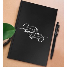 Bk Gift Kişiye Özel Isimli Siyah Sert Kapaklı Defter ve Tükenmez Kalem Seti, Arkadaşa Hediye, Yeni Iş Hediyesi, Doğum Günü Hediyesi-16