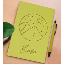 Bk Gift Kişiye Özel Isimli Sarı Sert Kapaklı Defter ve Tükenmez Kalem Seti, Arkadaşa Hediye, Yeni Iş Hediyesi, Doğum Günü Hediyesi-3