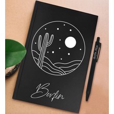 Bk Gift Kişiye Özel Isimli Siyah Sert Kapaklı Defter ve Tükenmez Kalem Seti, Arkadaşa Hediye, Yeni Iş Hediyesi, Doğum Günü Hediyesi-2