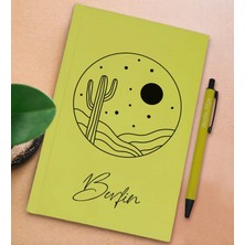 Bk Gift Kişiye Özel Isimli Sarı Sert Kapaklı Defter ve Tükenmez Kalem Seti, Arkadaşa Hediye, Yeni Iş Hediyesi, Doğum Günü Hediyesi-2