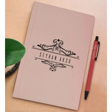 Bk Gift Kişiye Özel Isimli Pudra Pembesi Sert Kapaklı Defter ve Tükenmez Kalem Seti, Arkadaşa Hediye, Yeni Iş Hediyesi, Doğum Günü Hediyesi-18