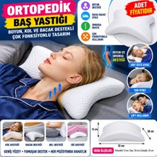 Bm Ortopedik Geniş Boyuna Uyumlu Kol ve Bacak Destekli Yumuşak Kavisli Baş Yastığı (Adet Fiyatıdır)