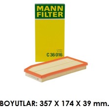Mann Hava Filtre Mercedes C W205 S205 C205 205 E Seri W213 S213 C238 A238 Glc X253 C253 Cls C257 C36016