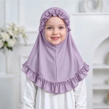 Syn Shop Mor Lila Bebek Kız Çocuk Ithal Pratik Tak Çıkar  Likralı Hijab Hediyelik