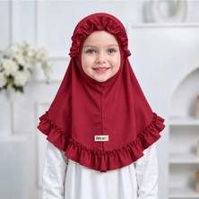 Syn Shop Bordo Bebek Kız Çocuk Ithal Pratik Tak Çıkar Hazır Kolay Baş Örtüsü Akıllı Eşarp Şal Bone Likralı Hijab Hediyelik
