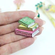 Merve Takı Renkli Taşlı Üçlü Kitap Broş