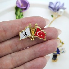 Merve Takı Atatürk ve Türk Bayrağı Rozet