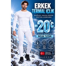 Naeema Cotton Erkek Siyah Pamuklu Fitilli Termal Içlik Takım