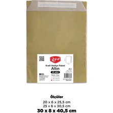 Roll-Up Kraft Hediye Paketi Altın 30X8X40,5X4,5 25 Adet (12'li Paket)