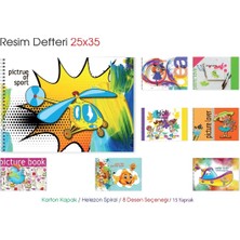 Mcolor 25X35 Orta Boy Karton Kapak Telli Resim Defteri 15 Yaprak (24'li Paket)