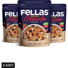 Fellas Protein Granola - Kırmızı Meyveler 270G 3'lü Paket (12'li Paket)