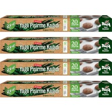 Roll-Up Doğaya Dönüşümlü Kesilmiş Yağlı Pişirme Kağıdı 20 Yaprak 4 Adet (12'li Paket)