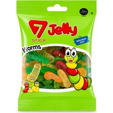 7 Stick Jelly Yumuşak Şekerleme Worms 80GR (24'li Paket)