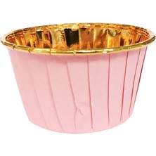 Dolphin Muffin Kek Kapsülü Pembe-Altın 25 Adet (16'li Paket)