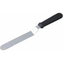 Lilasso Eğik Oval Uçlu Pasta Sıvama Spatulası Paleti 15 cm - Paslanmaz Çelik (12'li Paket)