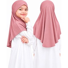 Syn Shop Pembe Gül Kurusu Kız Çocuk İthal Pratik Hazır Kolay Baş Örtüsü Eşarp Şal Bone Likralı Hijab Hediyelik