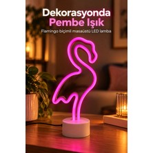 Epilons Pembe Işıklı Flamingo LED Lamba Masaüstü Dekoratif