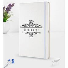 BK Gift Kişiye Özel Isimli Beyaz Termo Deri Defter 16X24CM Model 8