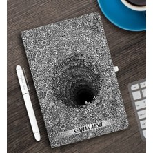 BK Gift Kişiye Özel 3D Çizim Kapaklı Beyaz Defter Kalem Seti - 1