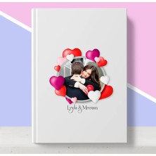 BK Gift Kişiye Özel Kalpli Fotoğraflı Beyaz Defter 13